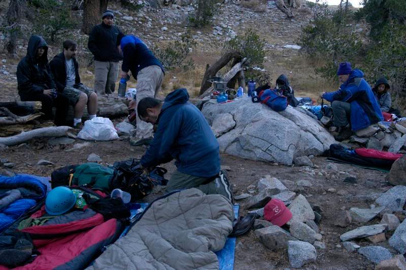 Setting up camp; Caving Fall 2006