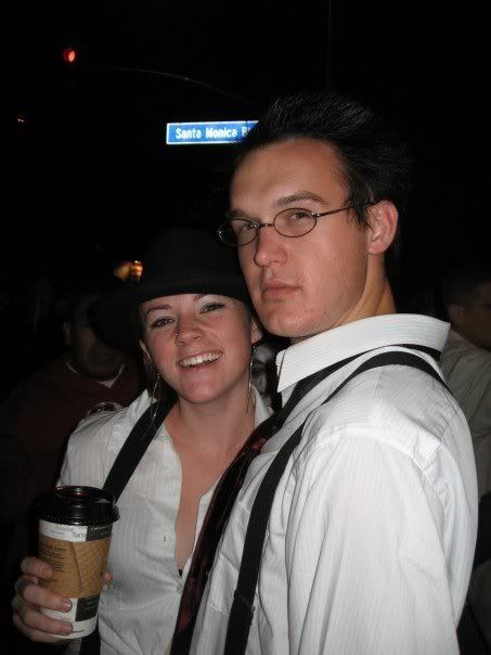 My Bestfriend Sheila and I dressed as 1920s mafiosos for Halloween 2006 