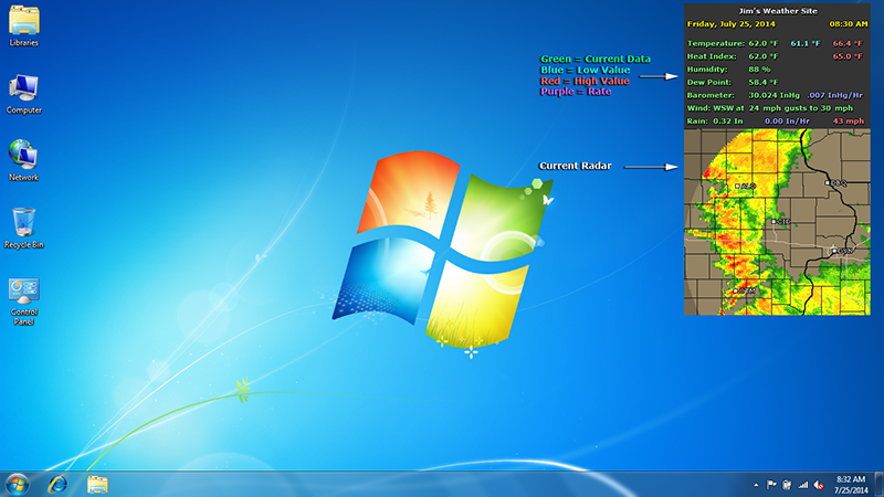 Windows 7 Desktop Weather Gadget