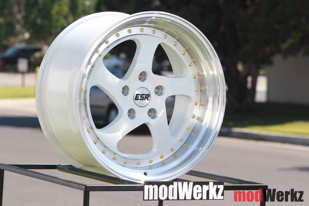 17x9.5 Inch +20 ESR SR02 5x114.3 White Wheels Rims Civic XB TC Prius