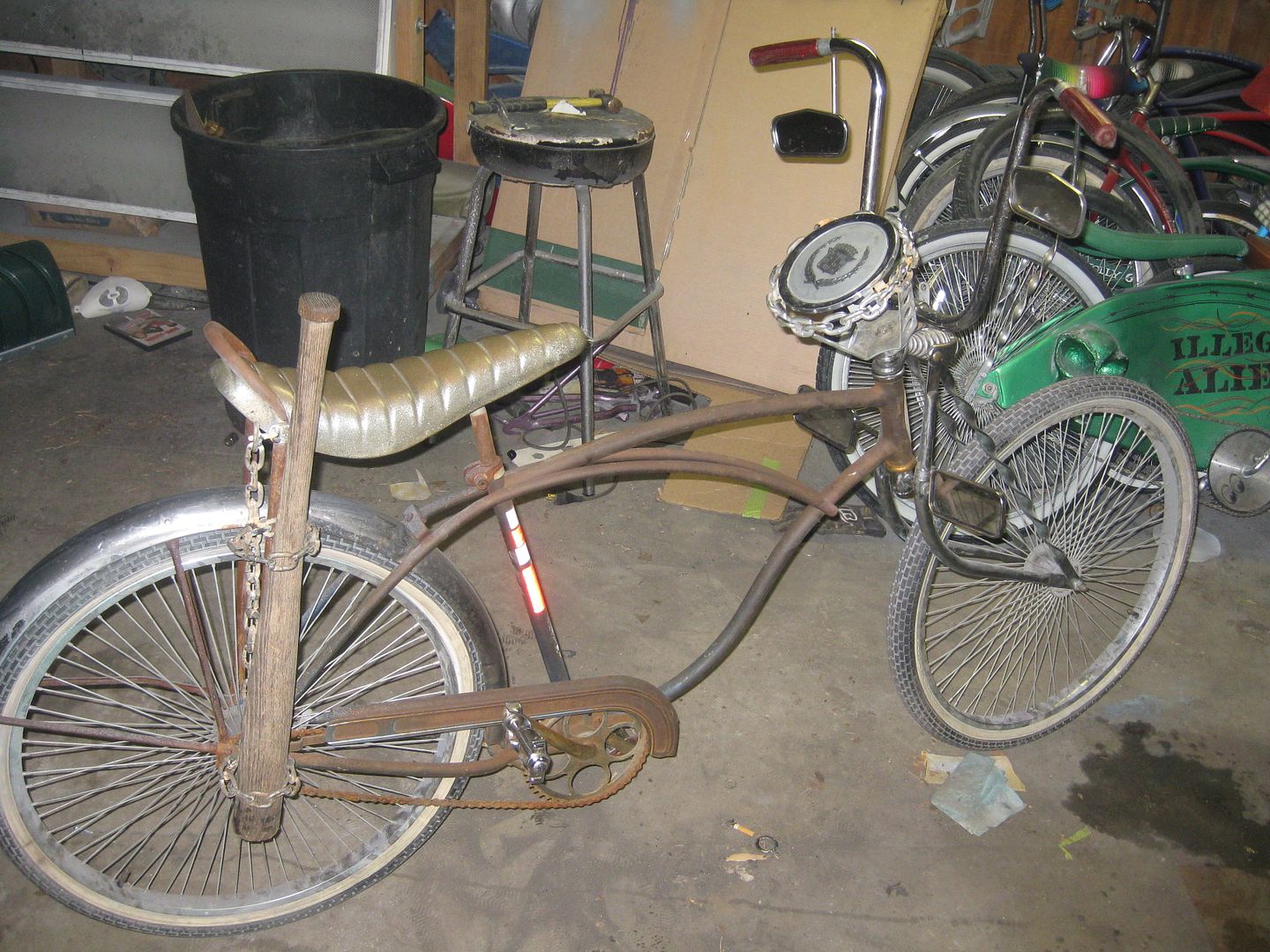 a baseball bat holder for a bike Lowrider Forums