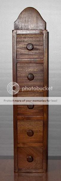 Spice Chest or Wall Box w/5 Drawers APOTHECARY WOOD  