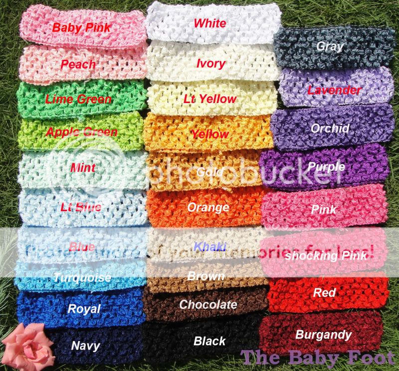 20 CROCHET HEADBAND lot BABY New Born GIRL Hair bow  