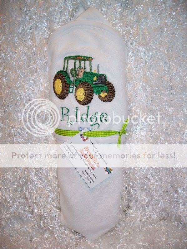 This was a special order for a Spencer hooded towel for John Deere 