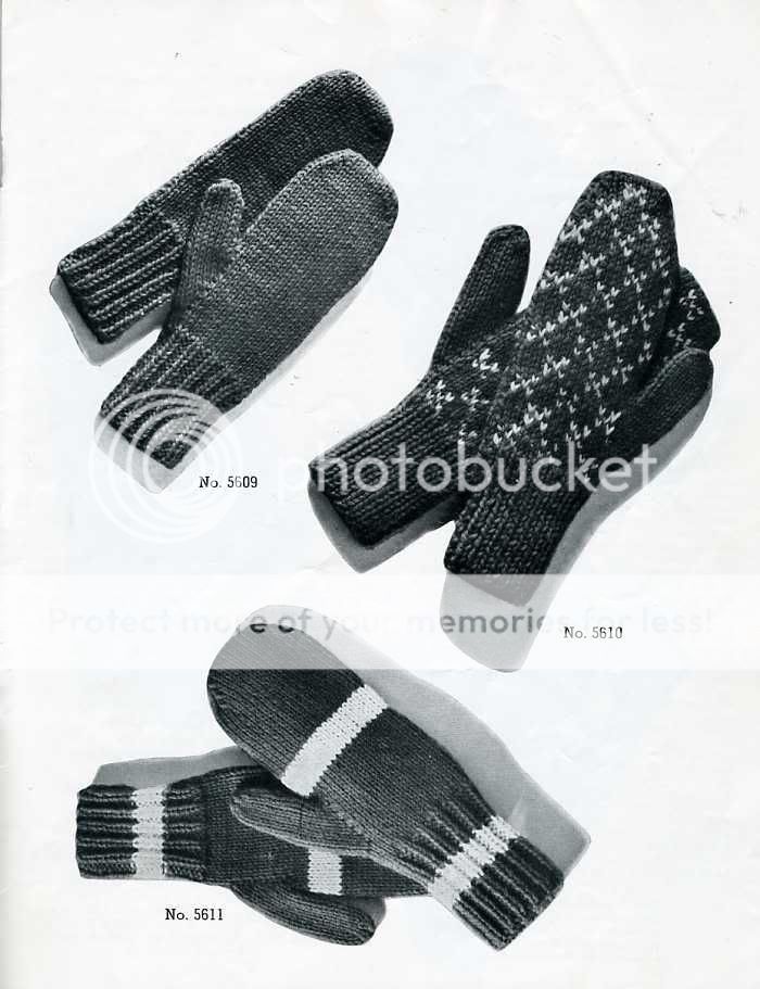 Vintage JACK FROST 2 NEEDLE MITTENS Knitting Patterns  