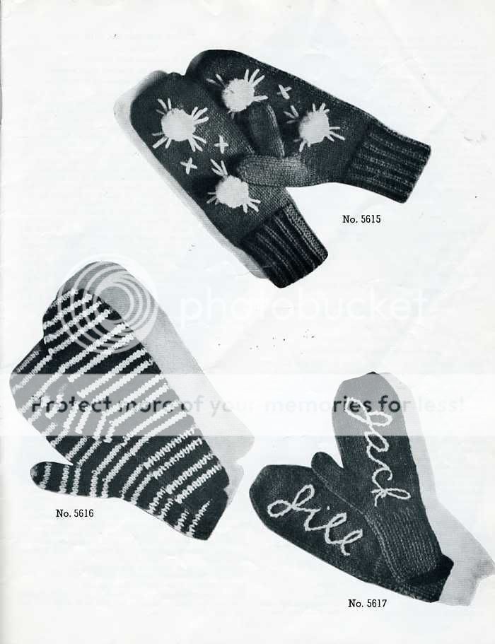 Vintage JACK FROST 2 NEEDLE MITTENS Knitting Patterns  