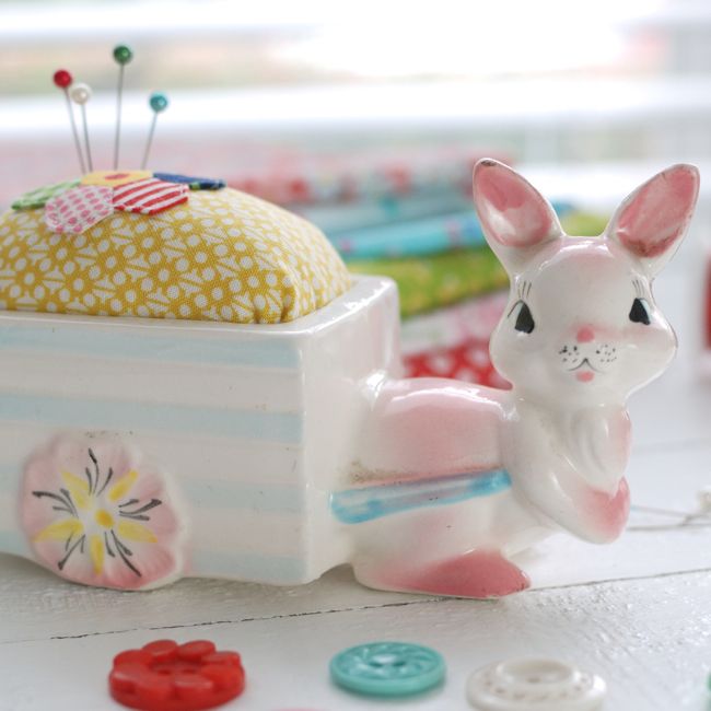  Vintage bunny pincushion