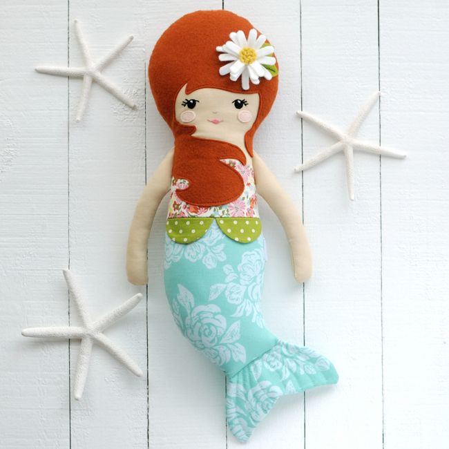  mermaid doll sewing pattern from Retro Mama