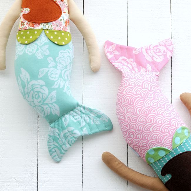  super cute mermaid doll sewing pattern by Retro Mama