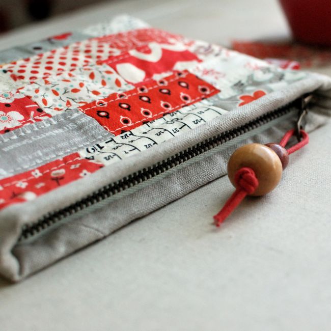  scrappy zipper pouch by Retro Mama