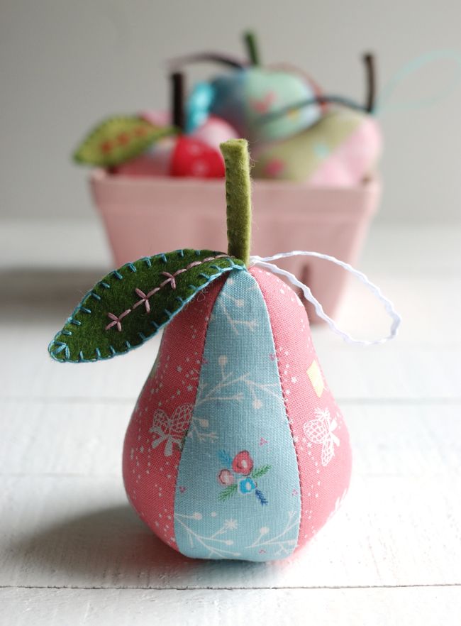  Retro Mama | pear ornament with Winter Tales fabrics by Minki Kim